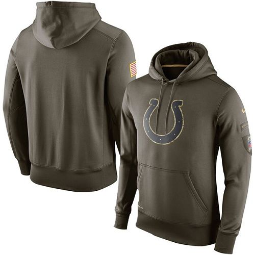Men's Indianapolis Colts Nike Olive Salute To Service KO Performance Hoodie